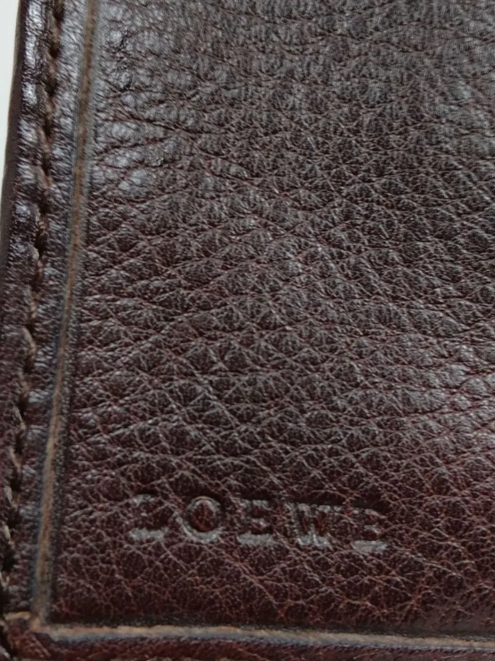 Loewe Genuine Leather Compact Wallet - Brown